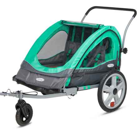 InStep Quick N EZ Double Bike Trailer with Stroller Kit in Teal/Grey