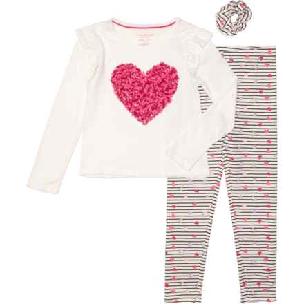 Big Girls Heart Shirt with Cozy Leggings - Long Sleeve in Marshmallow