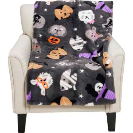 Dogtober Friends Throw Blanket - 50x70” in Grey Multi - Closeouts