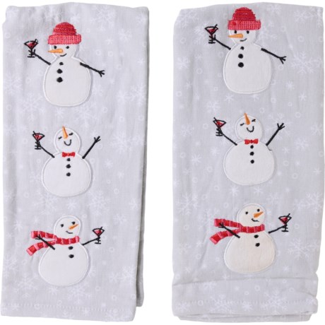 Isaac Mizrahi New York Snowman Cocktails Kitchen Towels - Set of 2