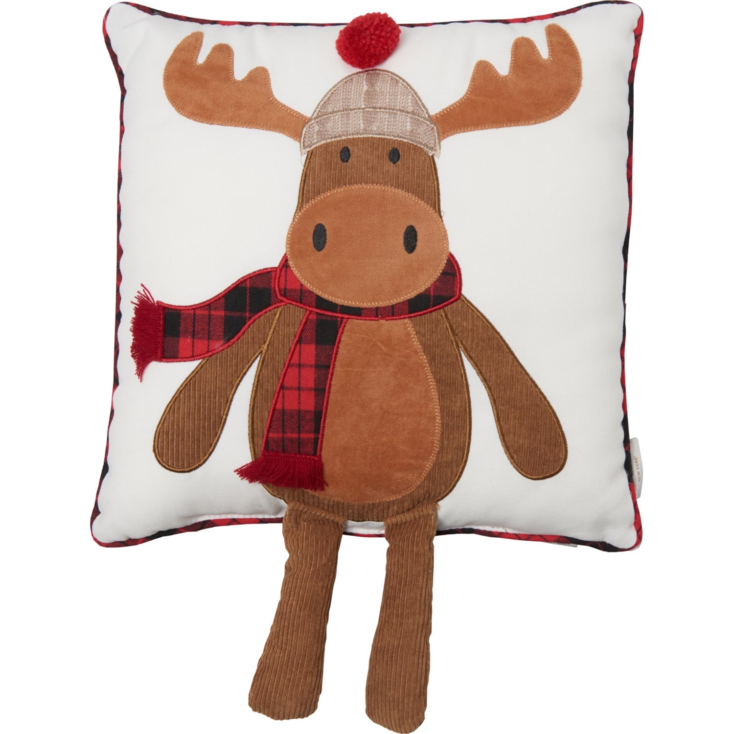 Isaac Mizrahi Rustic Moose Dangle Throw Pillow 16x16”, Grey Save 50