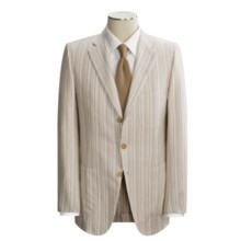 Isaia Multi-Stripe Sport Coat - Cotton and Silk (For Men) in Taupe/Ivory Stripe - Closeouts