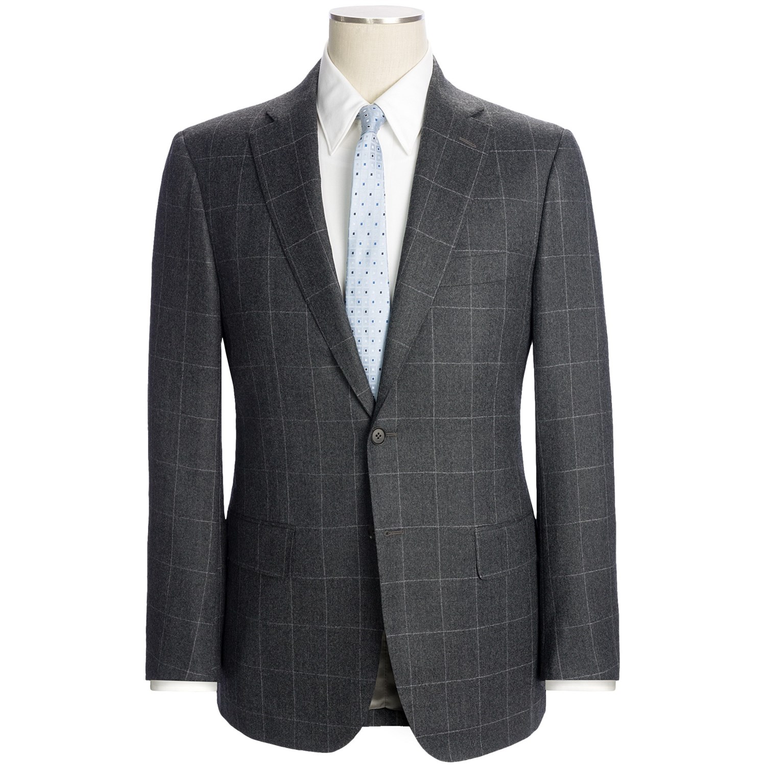 Isaia Subtle Windowpane Suit - Wool (For Men) - Save 50%