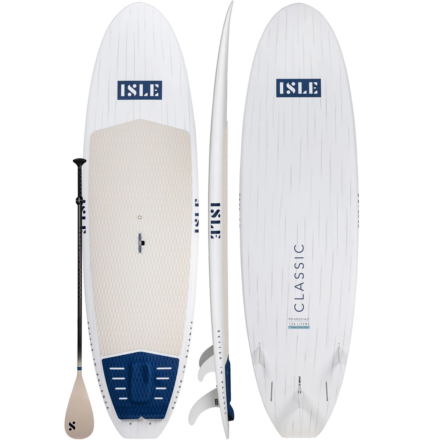 Isle Classic Surf HardSided StandUp Paddle Board with Paddle 9’6