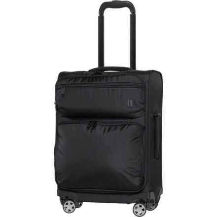 IT Luggage 20.9” Downtime Carry-On Spinner Suitcase - Softside, Black in Black