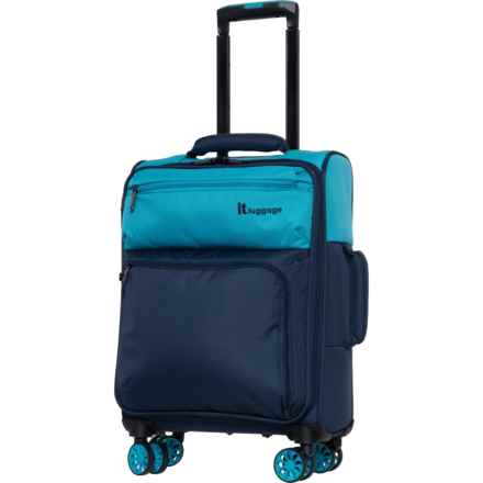 IT Luggage 21” Duo-Tone Carry-On Spinner Suitcase - Softside, Breeze-Dress Blues in Breeze/ Dress Blues