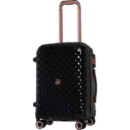 IT Luggage 21” Glitzy Carry-On Spinner Suitcase - Hardside, Expandable, Black in Black