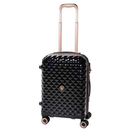 IT Luggage 21” Glitzy Spinner Carry-On Suitcase - Hardside, Expandable, Black in Black