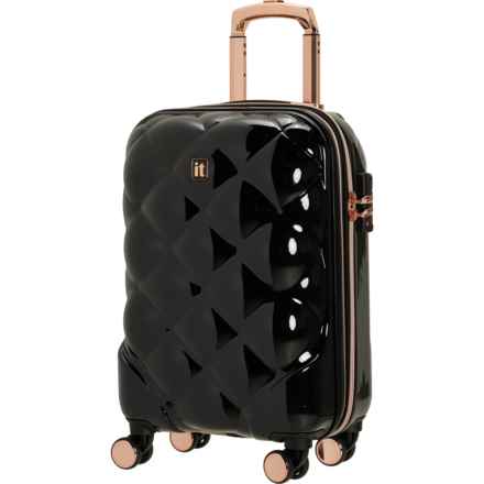 IT Luggage 21” St. Tropez Trois Carry-On Spinner Suitcase - Hardside, Expandable, Black in Black