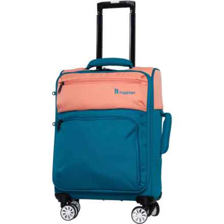 IT Luggage 21.7” Duo-Tone Carry-On Spinner Suitcase - Hardside, Peach-Teal in Peach/Teal