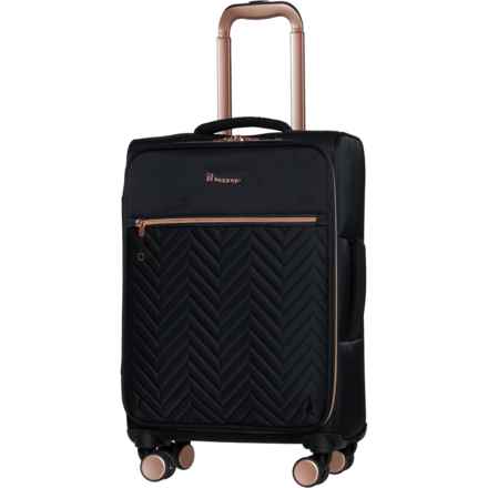 IT Luggage 22” Bewitching Carry-On Spinner Suitcase - Softside, Black in Black