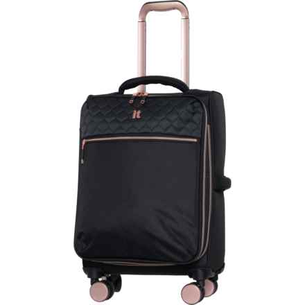 IT Luggage 22” Divinity II Carry-On Spinner Suitcase - Softside, Expandable, Black in Black