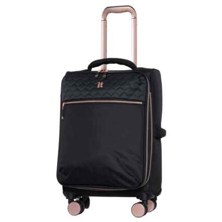 IT Luggage 22” Divinity II Spinner Carry-On Suitcase - Softside, Expandable, Black in Black