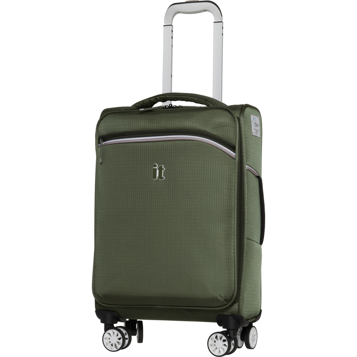 IT Luggage 22” Synergetic CarryOn Spinner Suitcase Softside, Khaki