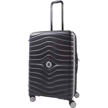 IT Luggage 27.2” Undulation Spinner Suitcase - Hardside, Expandable, Black in Black