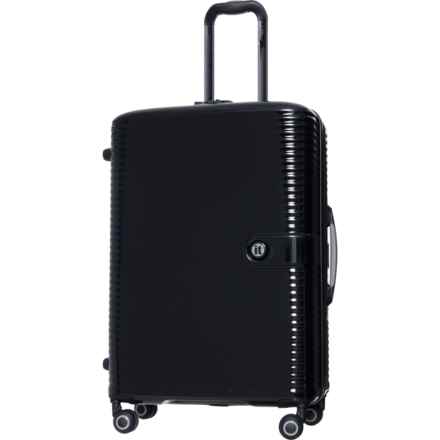 IT Luggage 27.4” Helixian Spinner Suitcase - Hardside, Expandable, Black in Black
