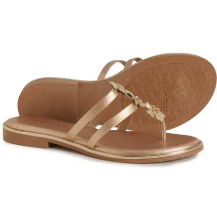 Italian Shoemakers Made in Italy Aiken Flower Thong Sandals (For Women) in Platinum