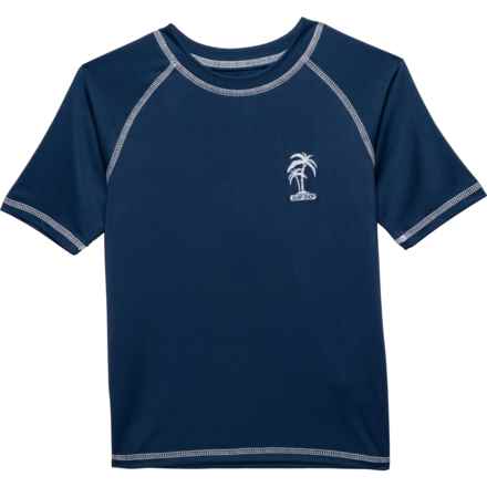 iXtreme Big Boys Palm Tree Rash Guard - Short Sleeve in Navy