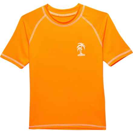 iXtreme Big Boys Palm Tree Rash Guard - Short Sleeve in Orange