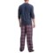 241TD_2 IZOD Crew Neck Shirt and Flannel Pants Sleep Set - Long Sleeve (For Men)