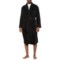 IZOD Shawl Collar Fleece Lounge Robe - Long Sleeve in Black