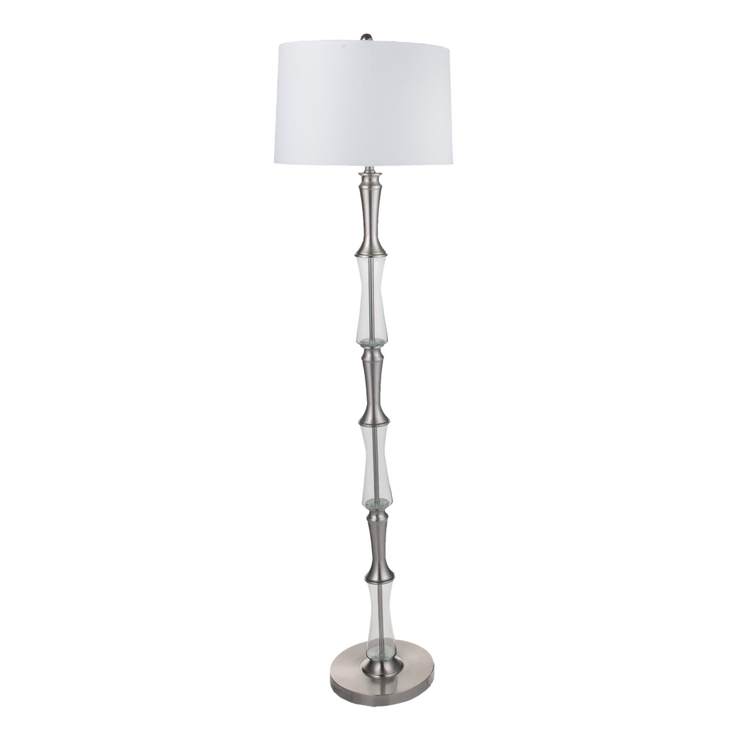 J Hunt Clear Glass And Silver Metal Floor Lamp 62 25 Save 41 To Expand