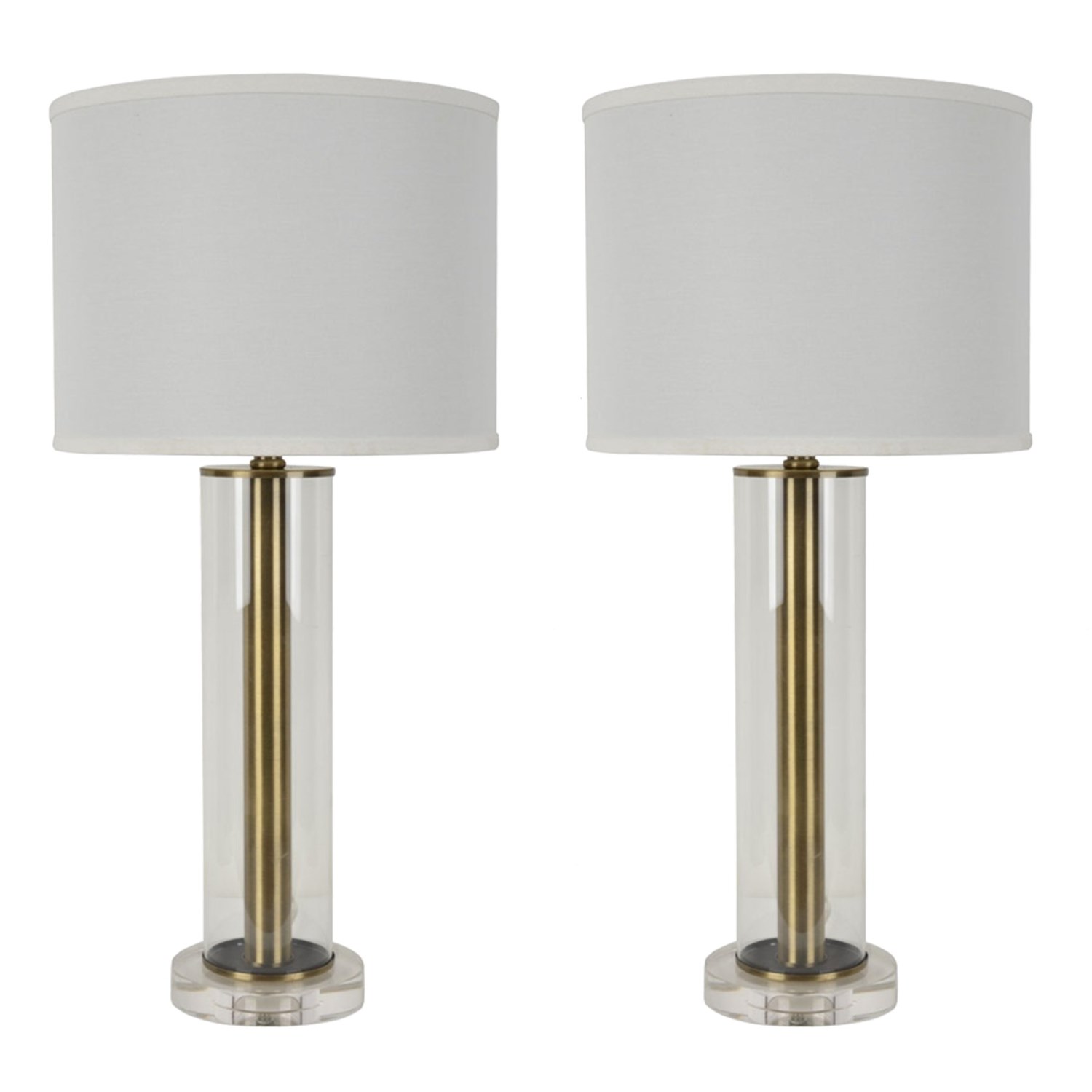 J Hunt Set Of 2 Glass Crystal Table Lamps 27 5 Save 33 To Expand
