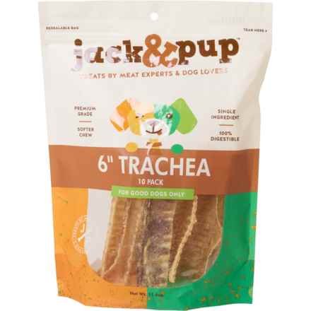 JACK & PUP Beef Trachea Dog Treats - 10-Pack, 6” in Trachea