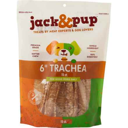 JACK & PUP Beef Trachea Dog Treats - 15-Pack, 6” in Multi