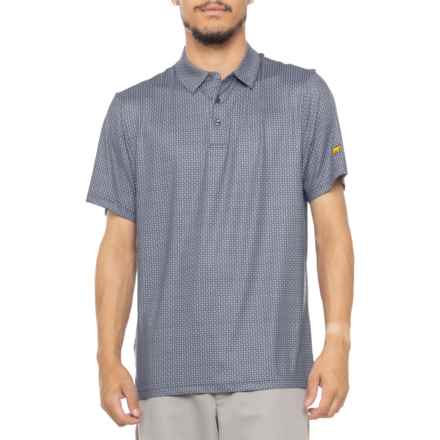 Jack Nicklaus Geo Print Polo Shirt - UPF 50, Short Sleeve in Mood Indigo