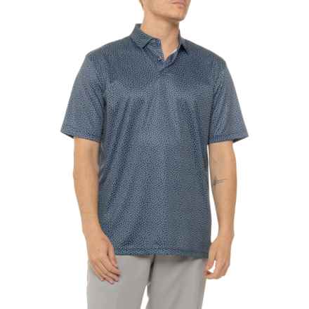 Jack Nicklaus Micro Geo Print Polo Shirt - Short Sleeve in Classic Navy