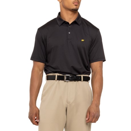 Jack Nicklaus Solid Texture Polo Shirt - UPF 40, Short Sleeve in Charcoal Art