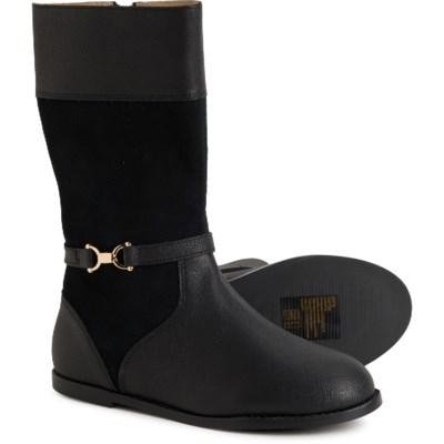 (取寄) リトル ガールズ ライディング ブーツ - レザー JANIE & JACK Little Girls Riding Boots - Leather  Black janie-and-jack-little-girls-