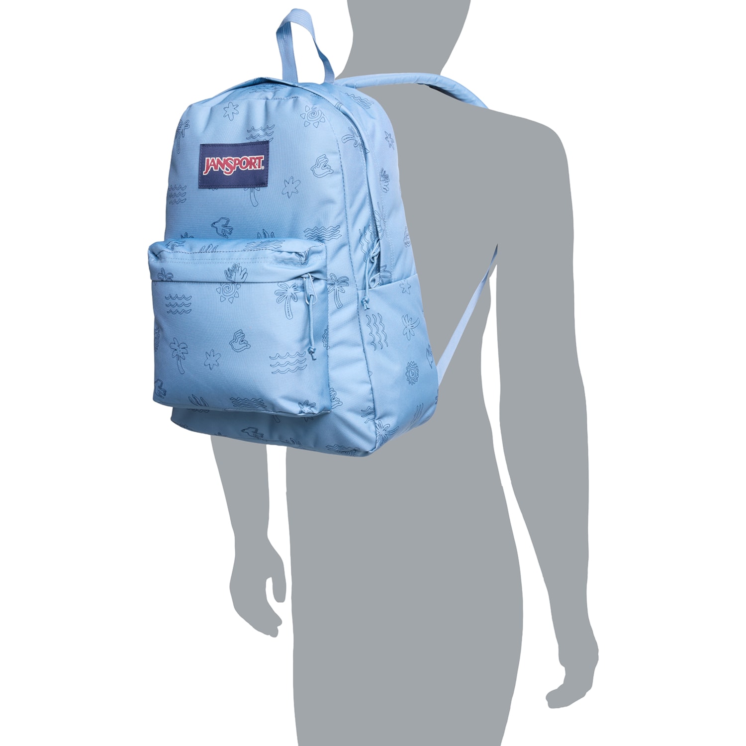 JanSport Superbreak Plus Backpack - Sunny Sketches Blue - Save 50%