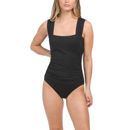 Jantzen Wide Strap One-Piece Swimsuit - UPF 50 in Black