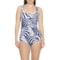 Jantzen Wide Strap Ruching Tummy Control One-Piece Swimsuit in Blue
