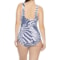 8HVNM_2 Jantzen Wide Strap Ruching Tummy Control One-Piece Swimsuit