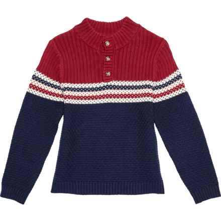 Jarvis Archer Boys Pullover Sweater in Rhubarb Peacoat