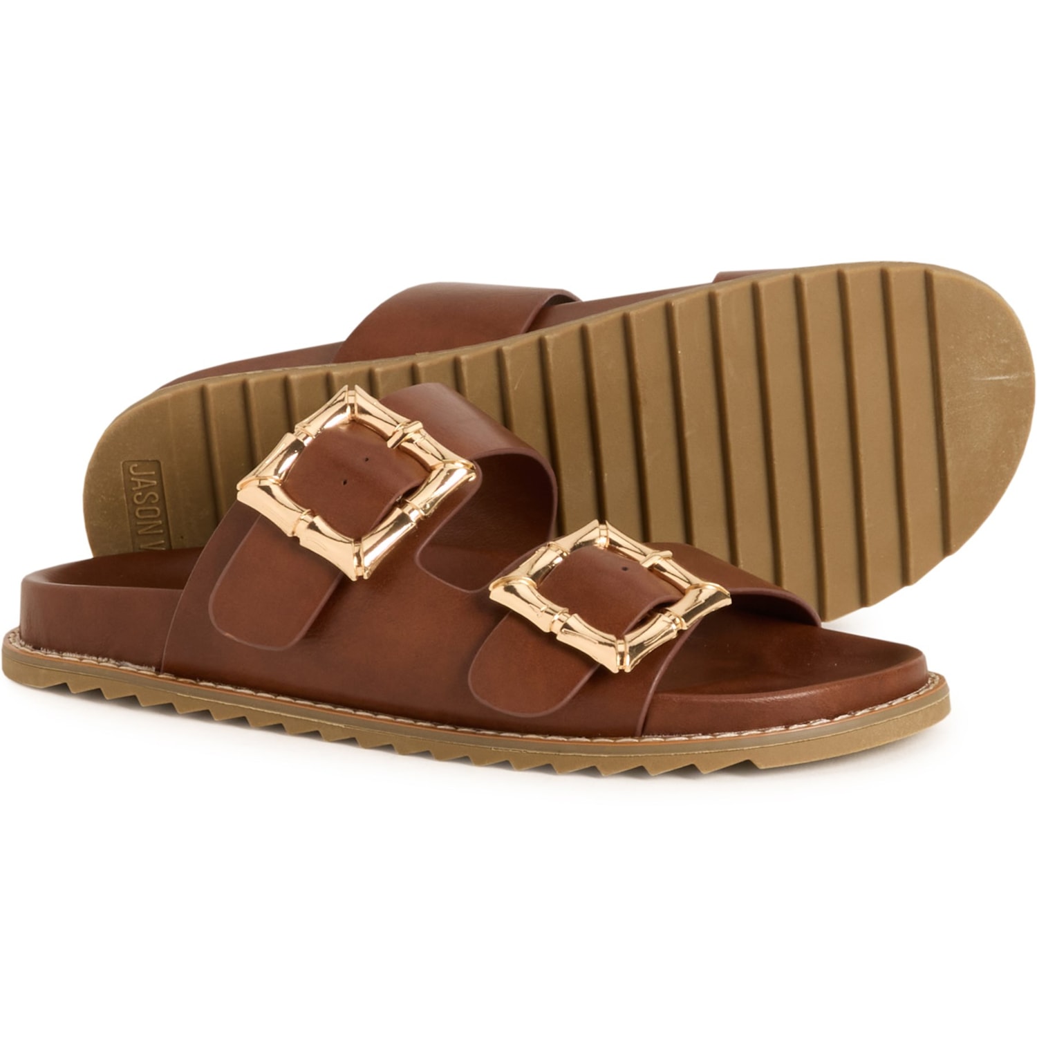 Size 7.5 Mens Jason Wu Tan Leather Double Buckle Slide Sandals Slide sandals size 8.Jason Wu women main image 2