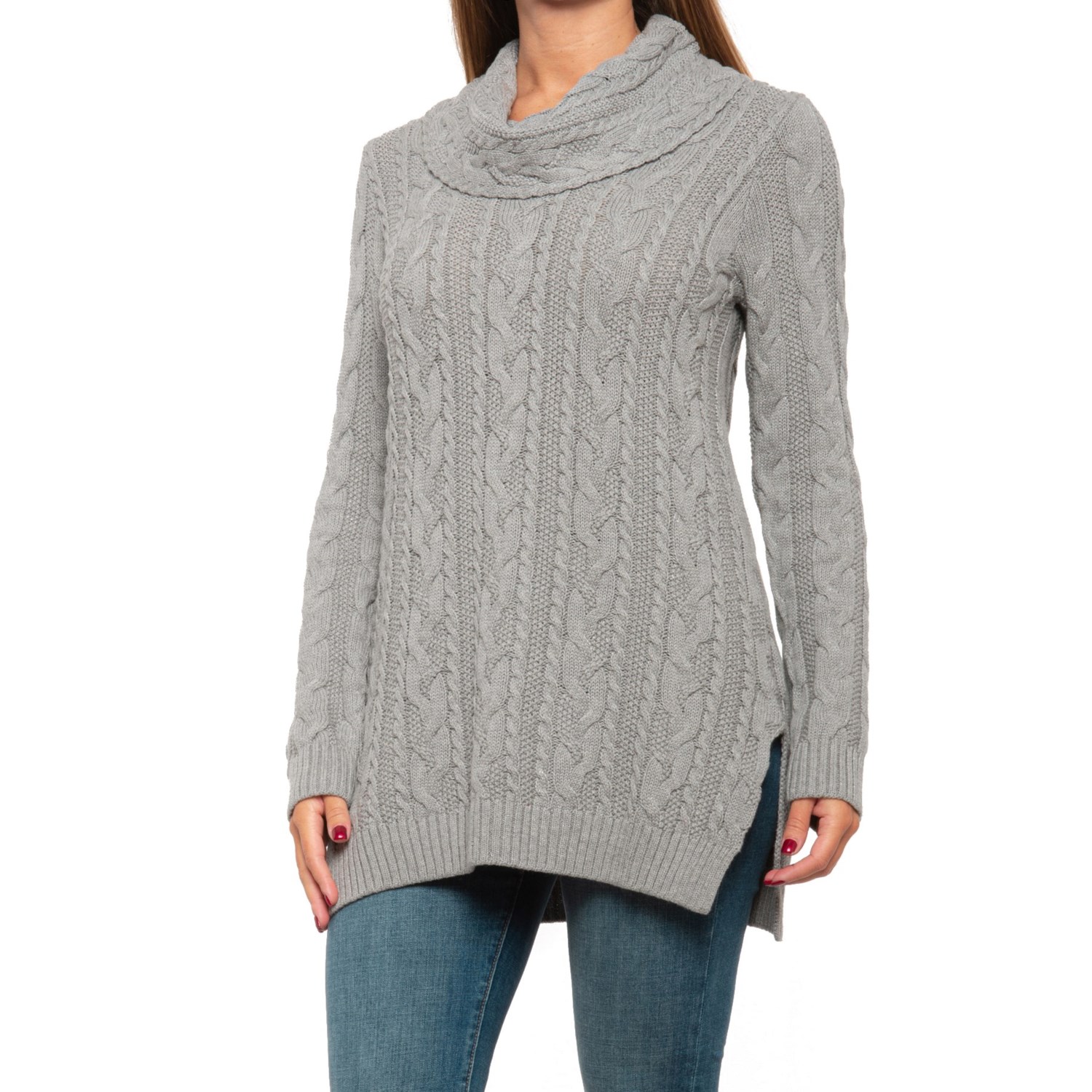 cowl neck tunic sweater