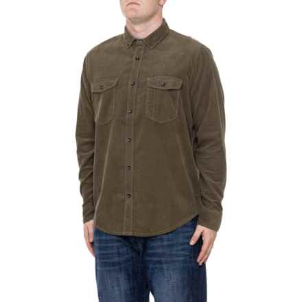 Jeremiah Woven Corduroy Shirt - Long Sleeve in Burnt Olive