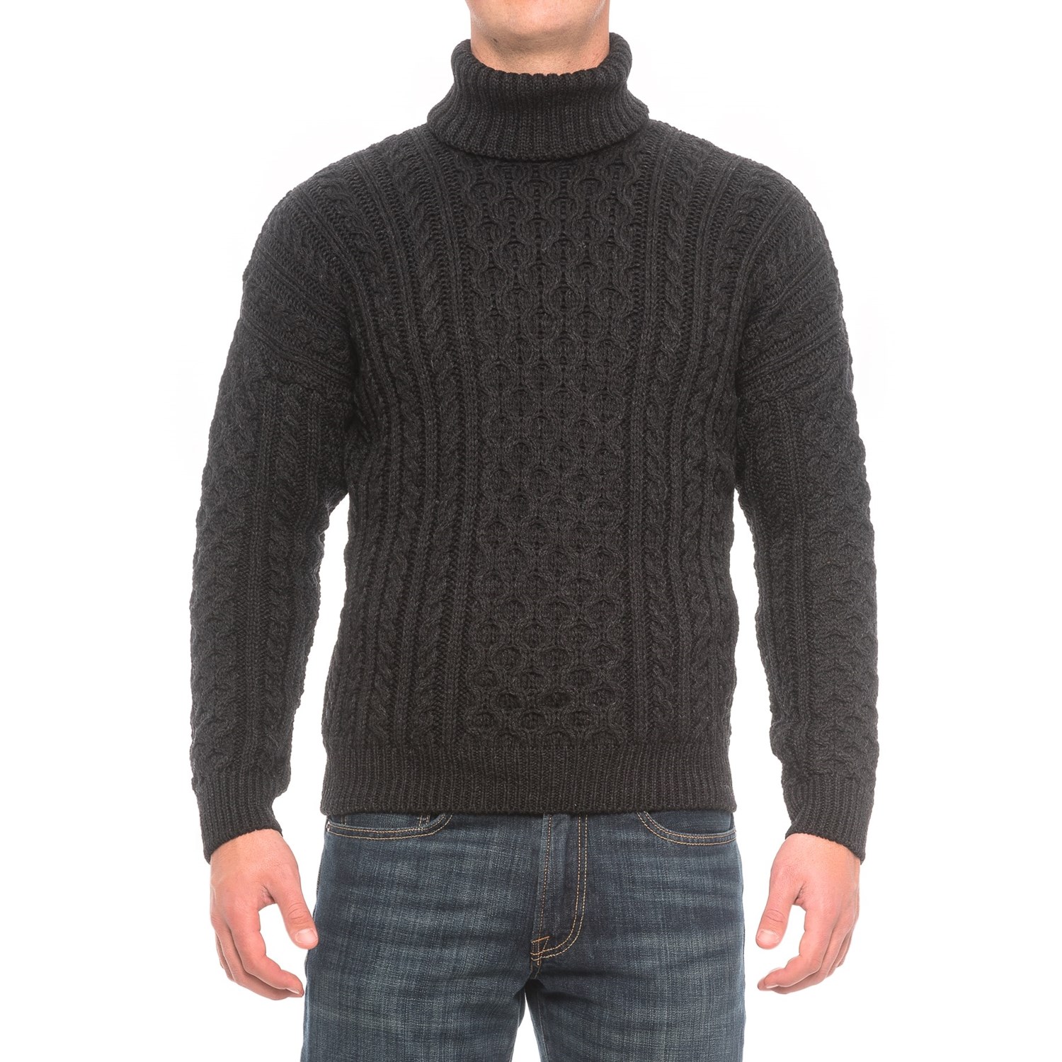 J.G. Glover & CO. Peregrine by J.G. Glover Turtleneck Aran Sweater (For Men) Save 42