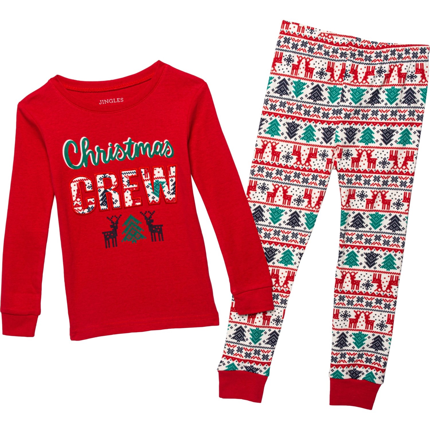 Jingles & Joy Christmas Crew Tight-Fit Pajamas (For Little Girls ...