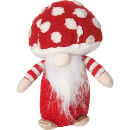 Jingles & Joy Fabric Mushroom Gnome - 8” in Red