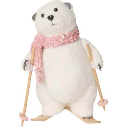 Jingles & Joy Skiing Bear Decoration - 11.5” in White