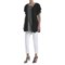 4331G_2 Joan Vass Light Knit Tunic Shirt - Zip Front, Short Sleeve (For Women)