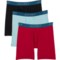 Jockey Active Microfiber Long Leg Boxer Briefs -3-Pack in Berry Bliss/Mint Petal/Black Silver Line Blue