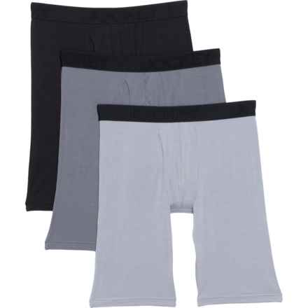 Jockey Active Ultra Soft Long Leg Boxer Briefs - 3-Pack in Black/Dark Grey/Grey