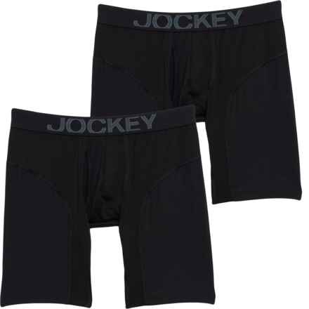 Jockey Athletic RapidCool Midway Boxer Briefs - 2-Pack in Black