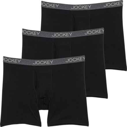 Jockey Cotton-Blend Boxer Briefs - 3-Pack in Black